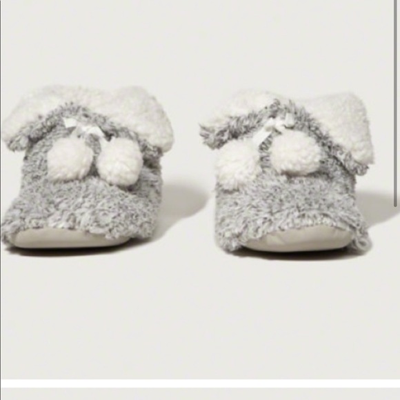 New Abercrombie & Fitch Sherpa Pom-Pom Slipper Booties Boots XS/S 6-7 - Picture 4 of 6
